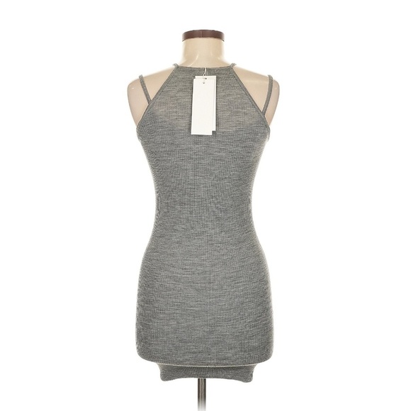 NEW DION LEE SEAMLESS LOOP TANK DRESS Medium Grey Ribbed Knit {$390} Medium - Picture 3 of 12